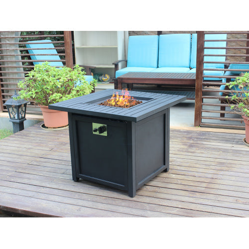 Brown  Upland 30â€?Slat Top Gas Fire Pit Table